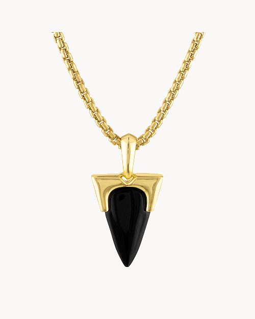 An arrowhead amulet from Bulova crafted in 14kt gold-plated An arrowhead amulet from Bulova crafted in 14kt gold-plated